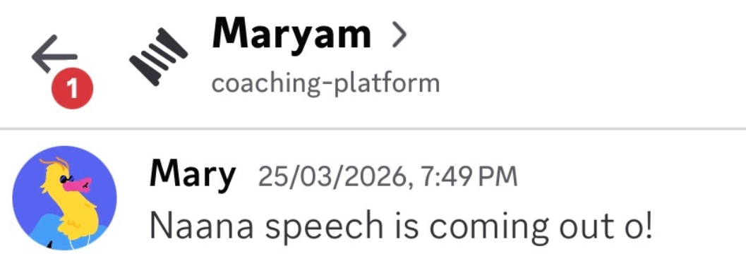 Mary on March 23rd: Naana speech is coming out