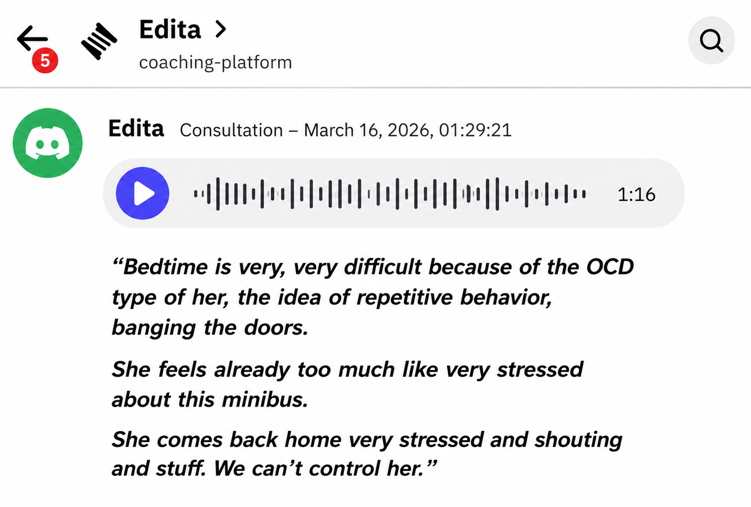 Edita: bedtime is very difficult, banging the doors