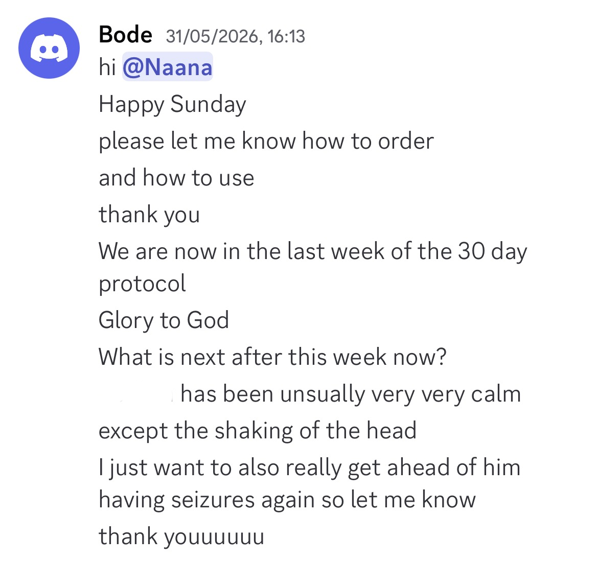 Bode's message: he has been unusually very very calm